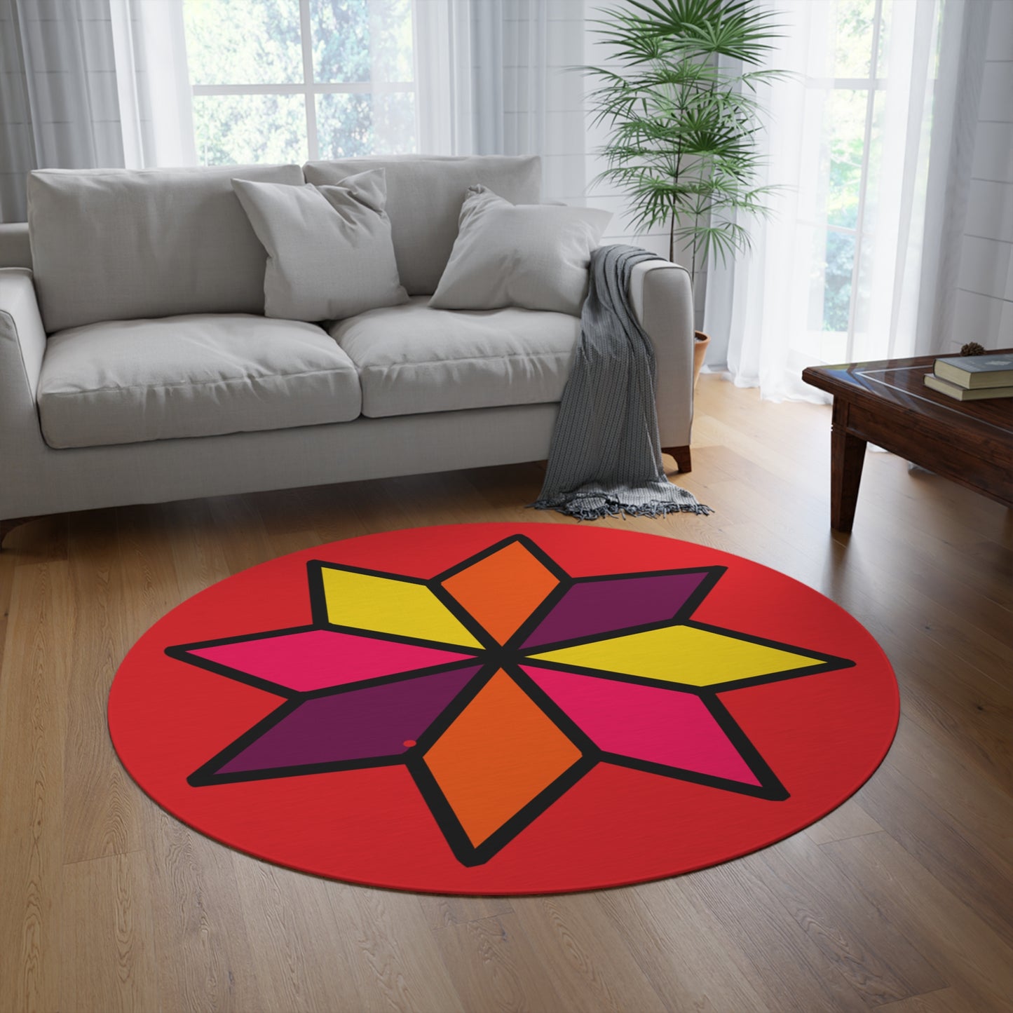 Swinging 60s Pattern Round Rug