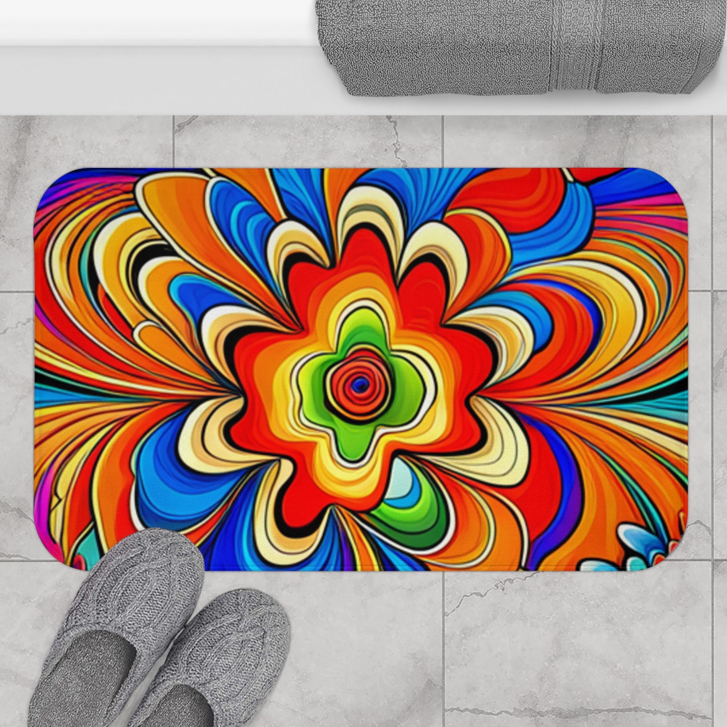 Psychedelic 60s Bath Mat