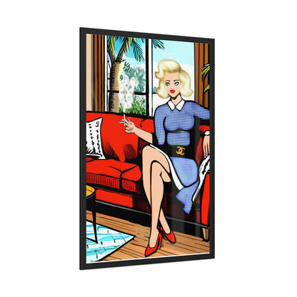 Mid Century Modern Woman Framed Poster