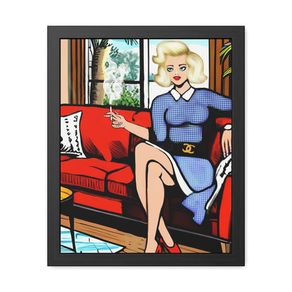 Mid Century Modern Woman Framed Poster