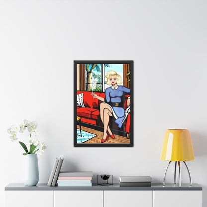 Mid Century Modern Woman Framed Poster