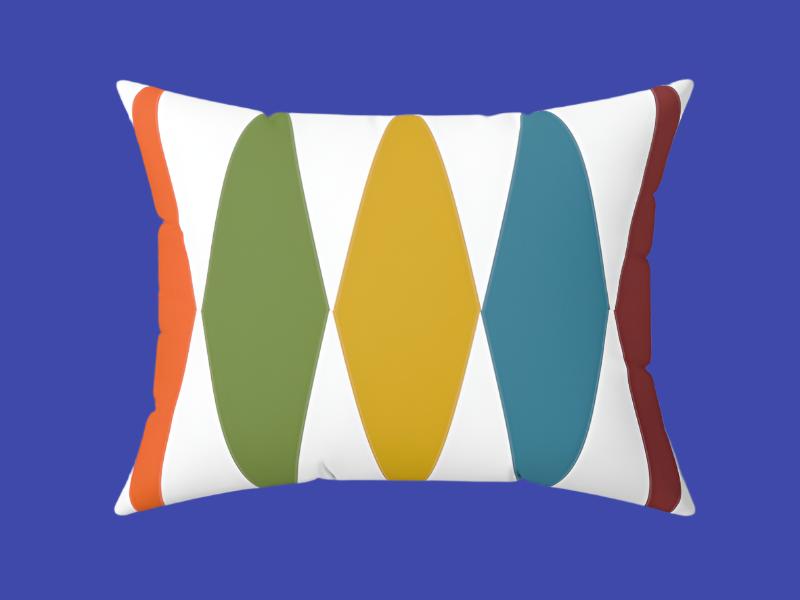 Square Pillow in Bold Mid-Century Modern