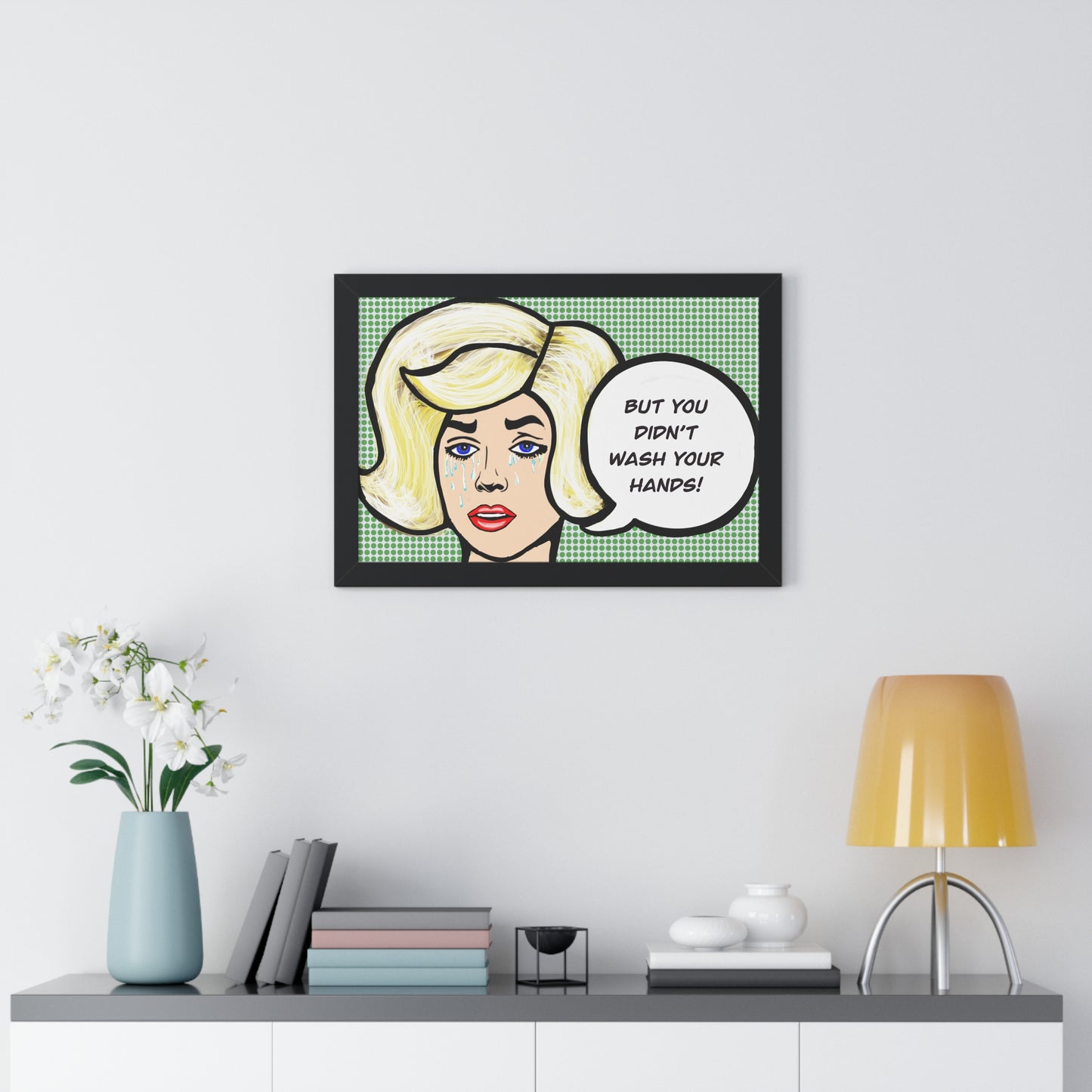 Tattle Tale Woman For The Bathroom Framed Horizontal Poster