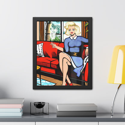 Mid Century Modern Woman Framed Poster