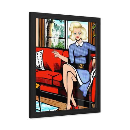 Mid Century Modern Woman Framed Poster