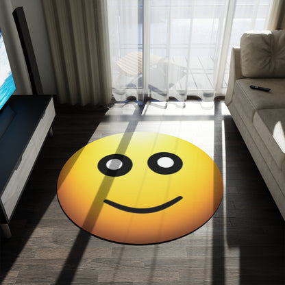 80s Smiley Face Round Rug