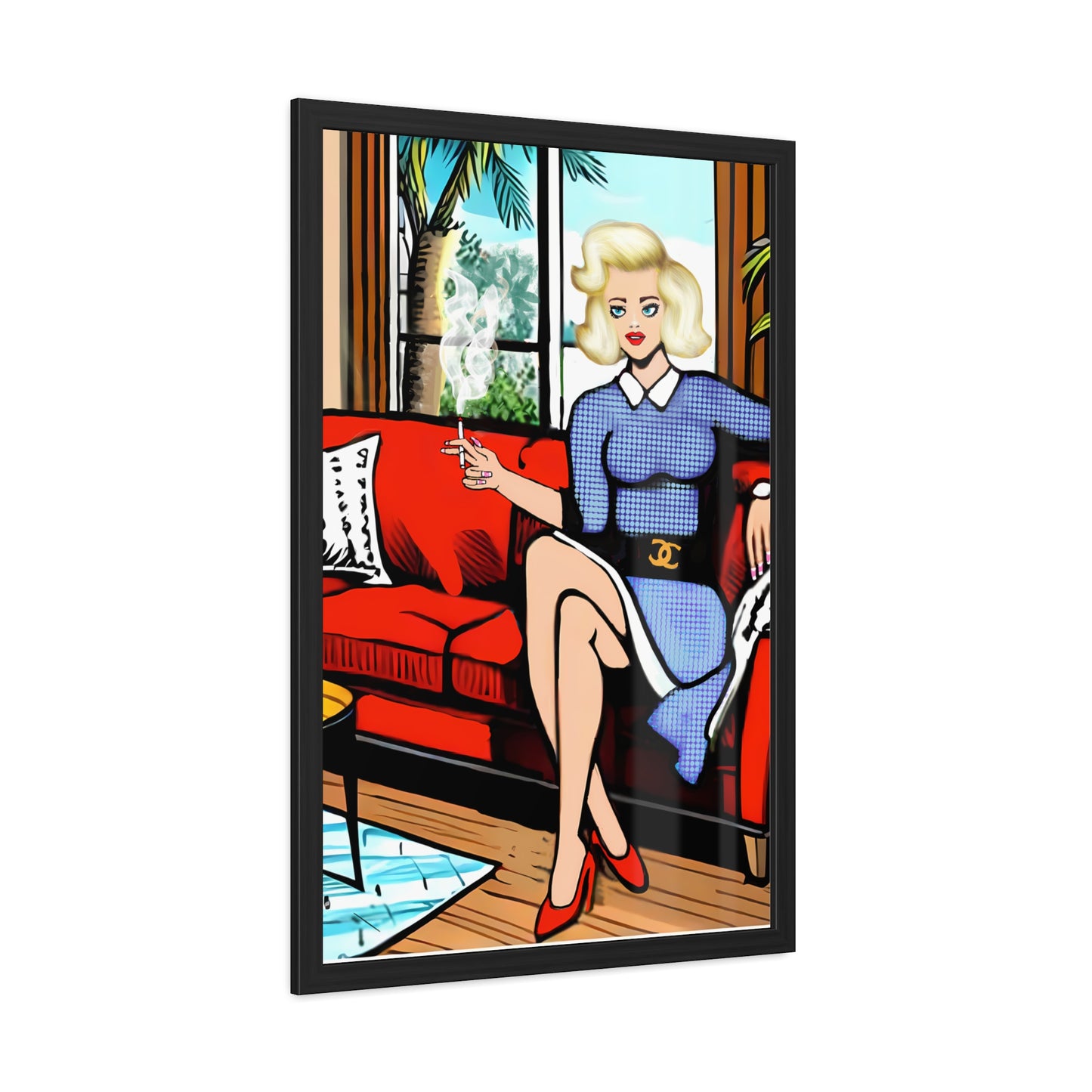 Mid Century Modern Woman Framed Poster