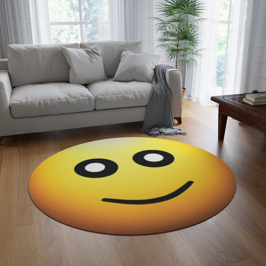 80s Smiley Face Round Rug