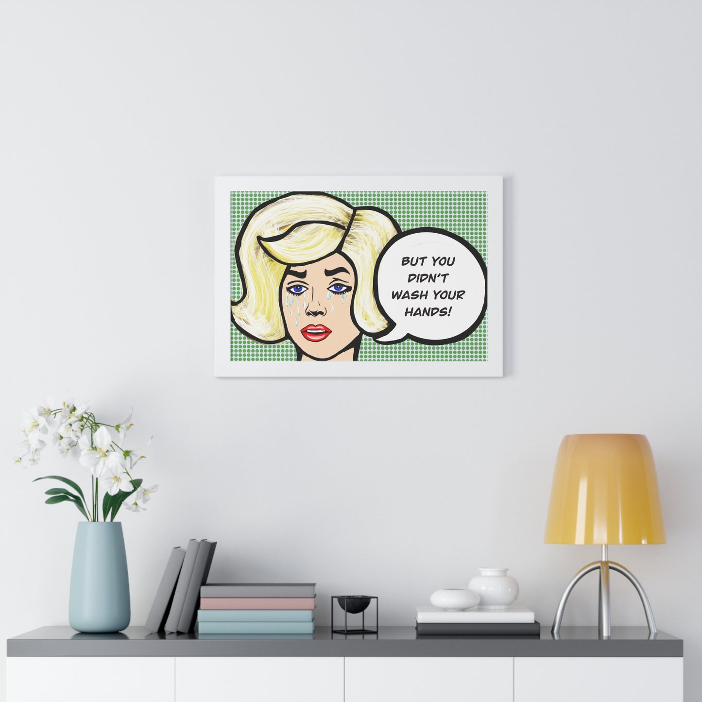 Tattle Tale Woman For The Bathroom Framed Horizontal Poster