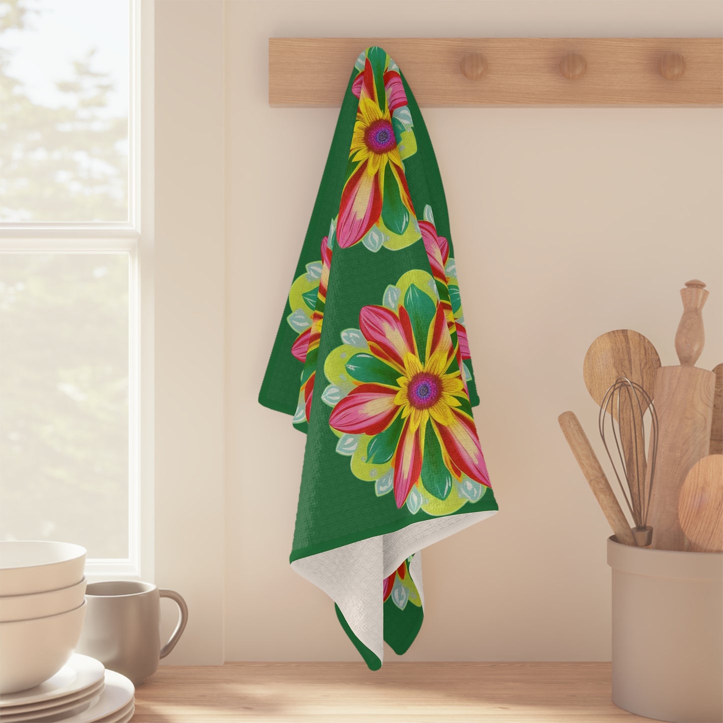 Big Flower Power Tea Towel