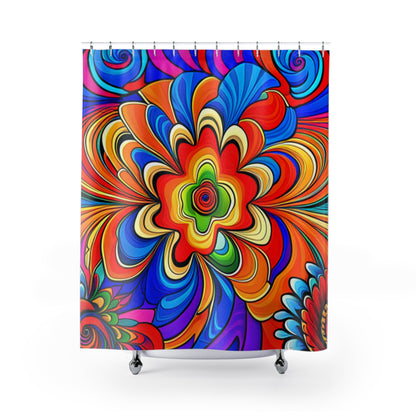 Psychedelic 60s Inspired Shower Curtain