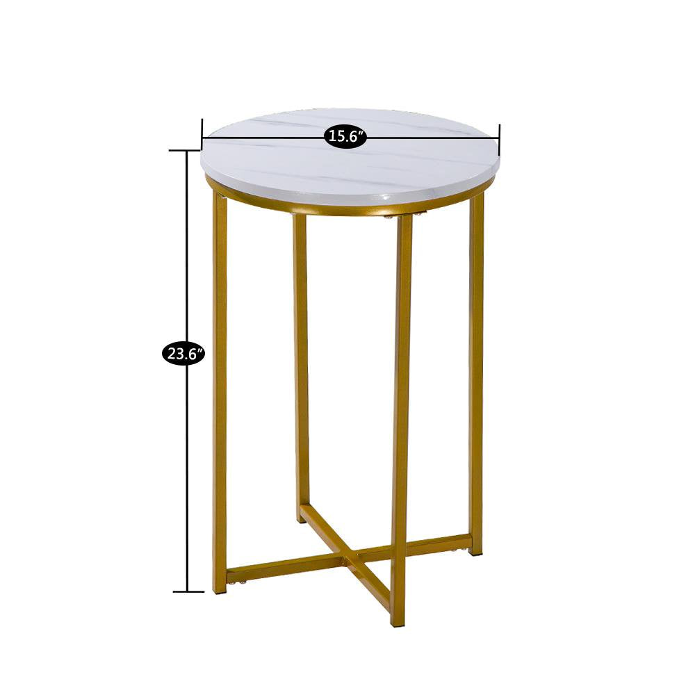 Side Table Nightstand round Side End Accent Coffee Table Golden