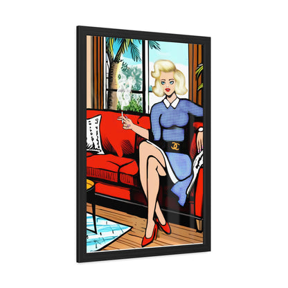 Mid Century Modern Woman Framed Poster