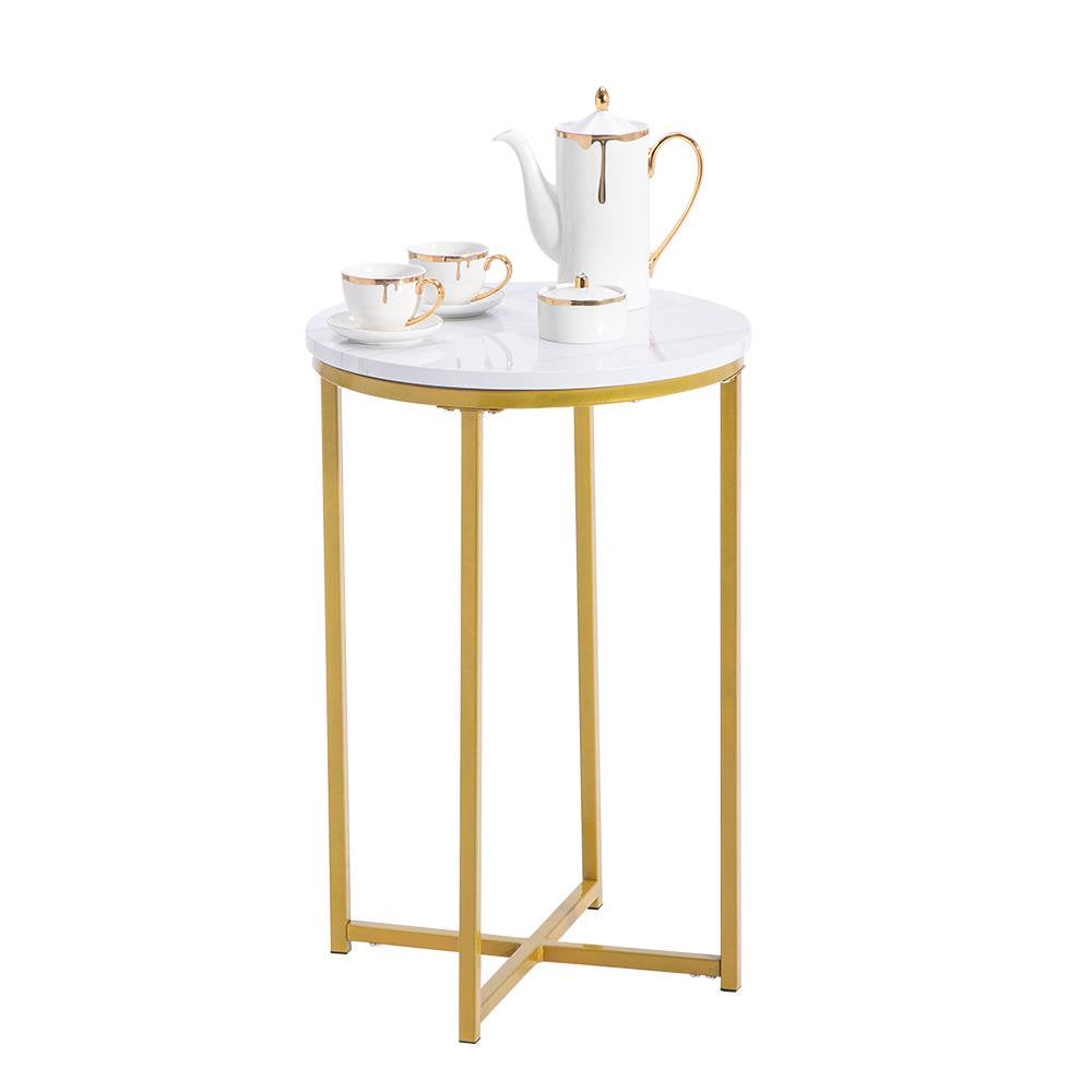 Side Table Nightstand round Side End Accent Coffee Table Golden