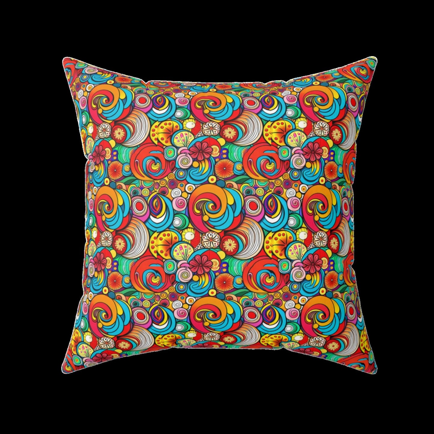 1960s Hippie Flower Power Pillow