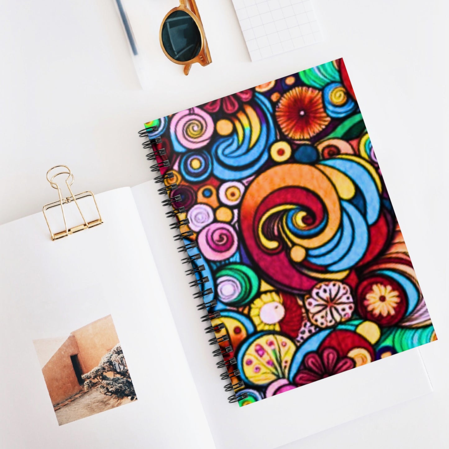 Flower Power Spiral Notebook - Ruled Line