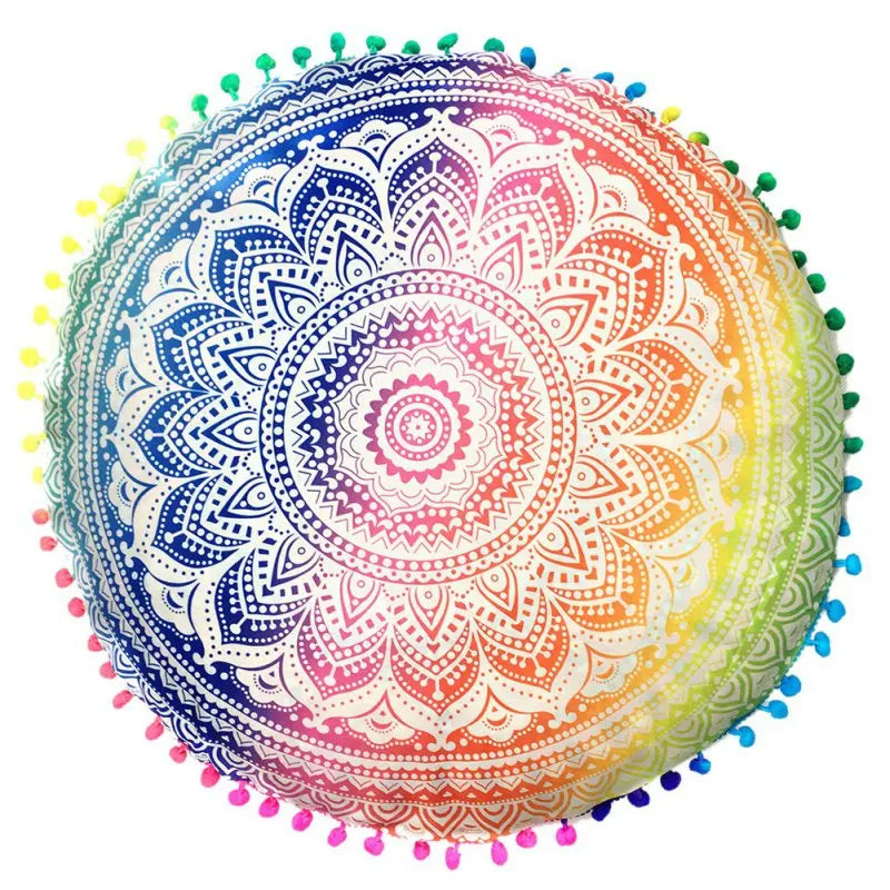 Round Mandala Cushion Cover