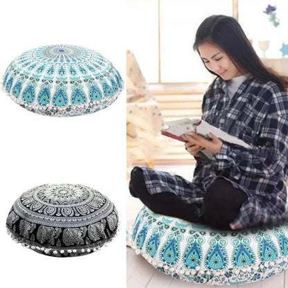 Round Mandala Cushion Cover