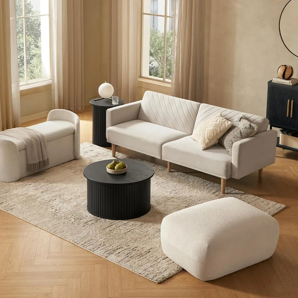 Round Coffee Table with Storage