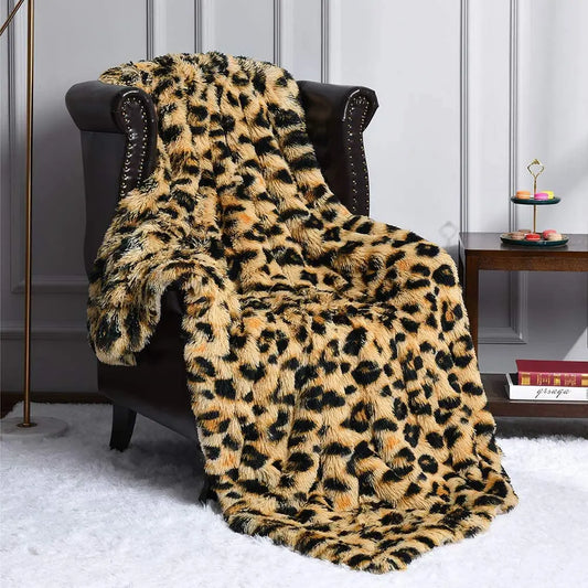 Luxury leopard Throw Blanket