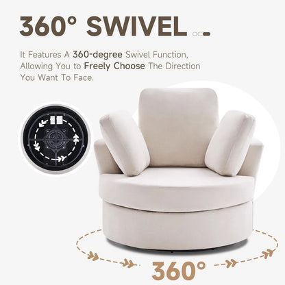 Swivel Barrel Chair with Ottoman