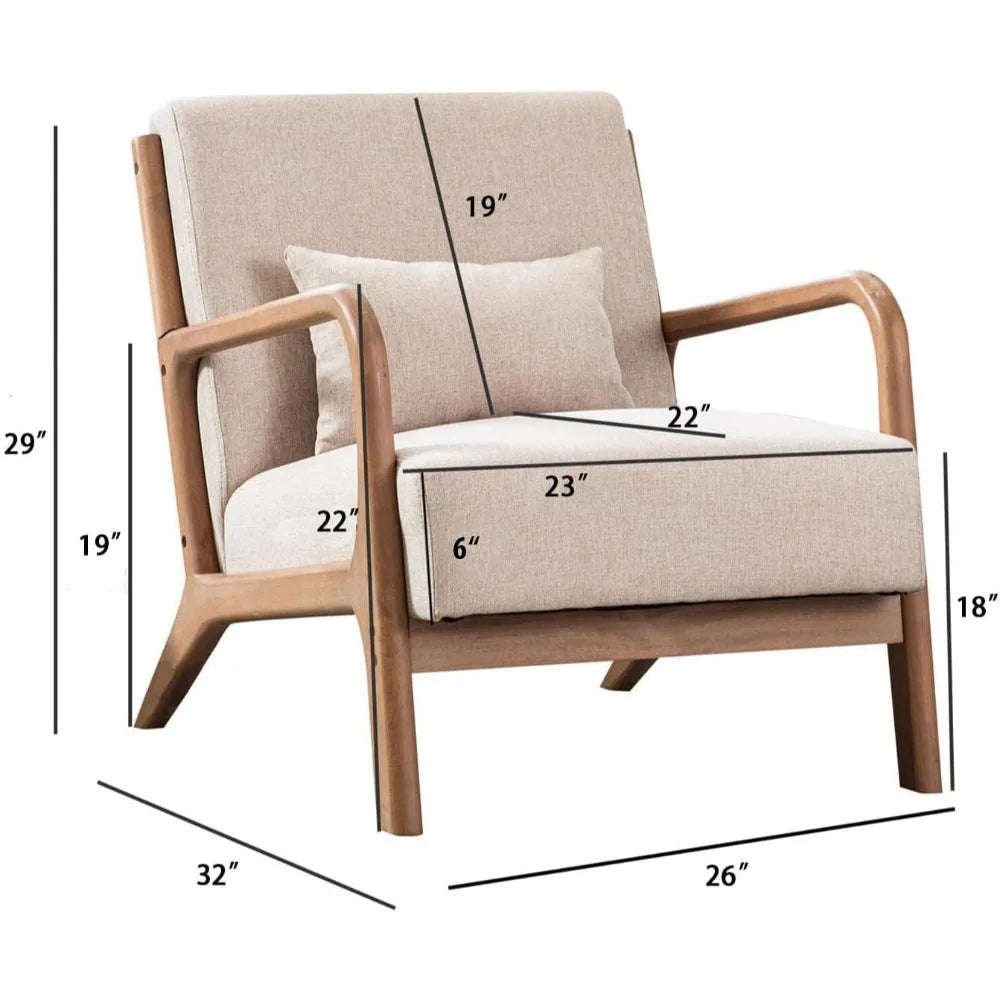 High Back Mid Century Classic Armchair Set of 2