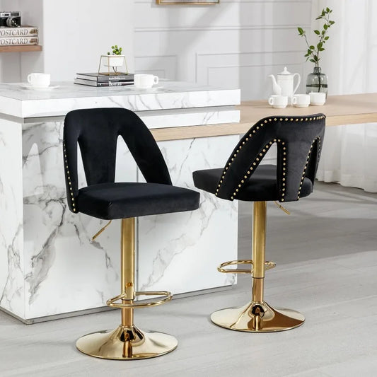 Barstools with Velvet Cushions Set of 2