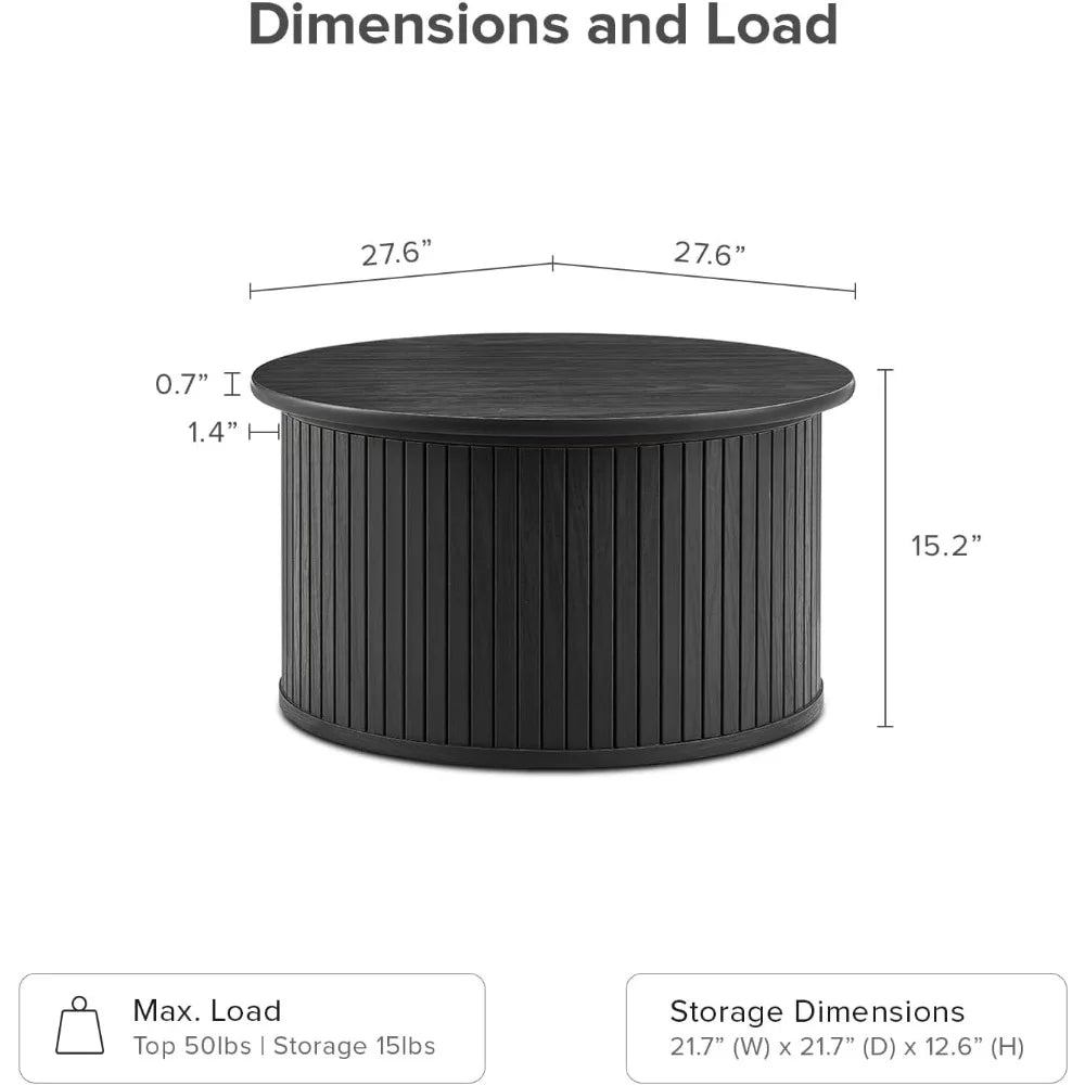 Round Coffee Table with Storage