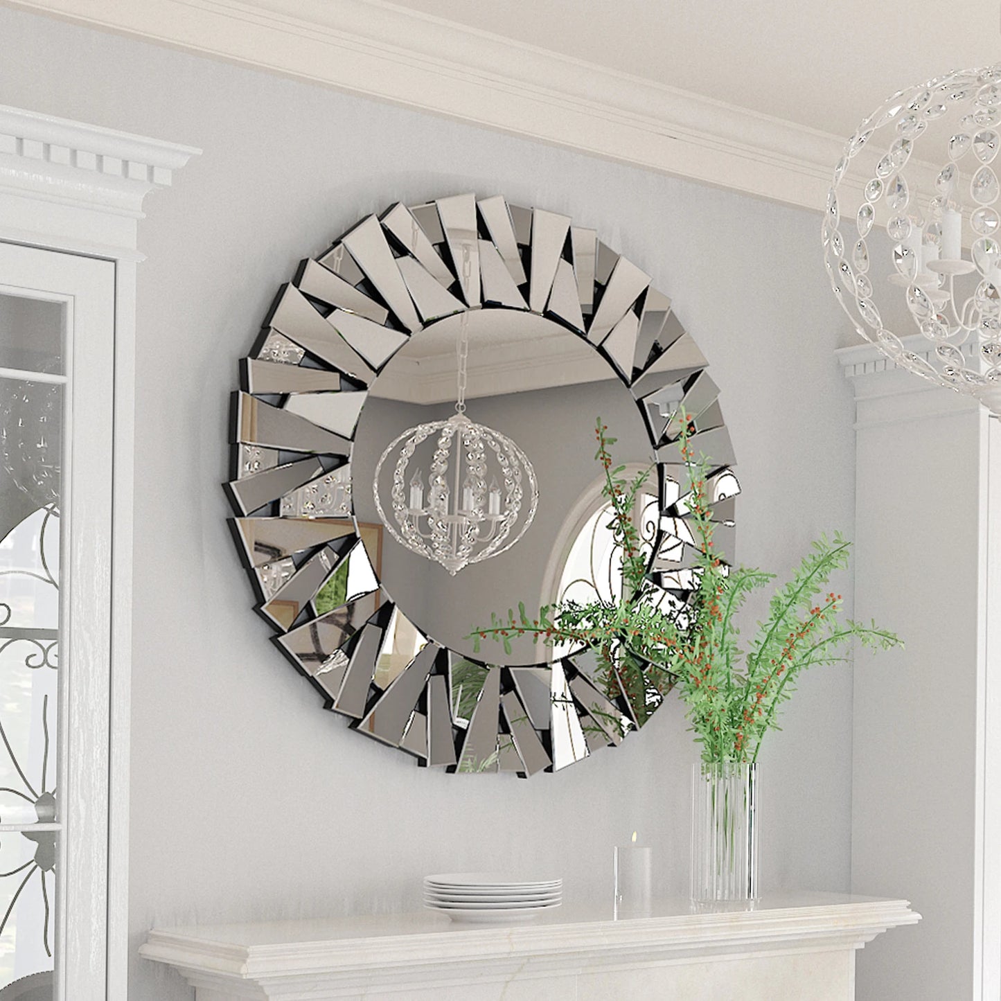 Silver Sunburst Mirror