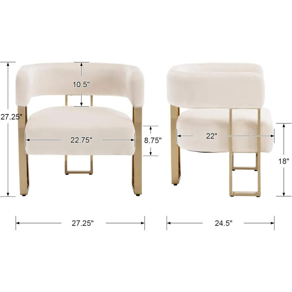 Rounded Accent Chairs Set of 2