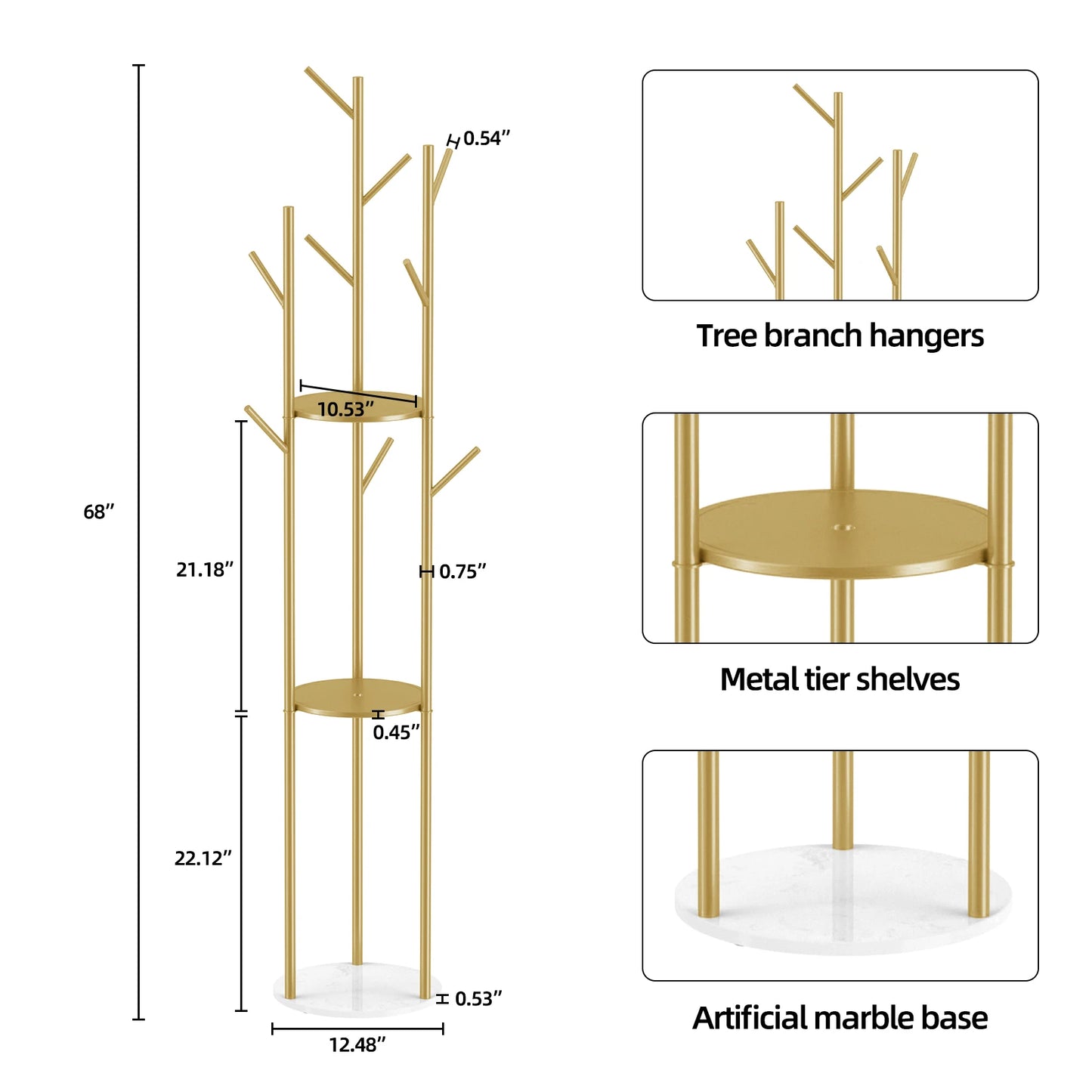 Marble Metal Coat Rack