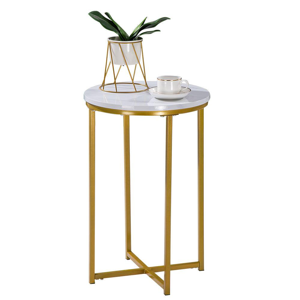 Side Table Nightstand round Side End Accent Coffee Table Golden